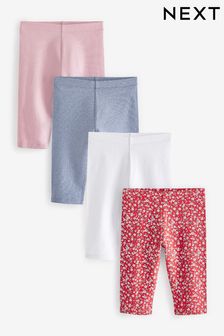 Pink/Red/Blue Cropped Leggings 4 Pack (3-16yrs) (C16797) | €10 - €13