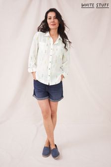 White Stuff Layla White Embroidered Linen Shirt (C16887) | TRY 764