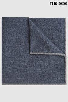 Reiss Airforce Blue Halley Wool-Silk Blend Pocket Square (C16948) | SGD 105