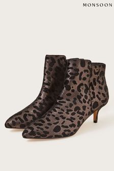 Monsoon Brown Leopard Ankle Boots (C18001) | 457 SAR