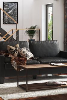 Dorel Home Black Europe Rylie Faux Leather Sofa (C18195) | Kč18,240