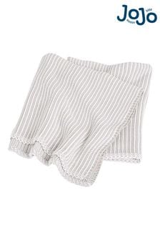 JoJo Maman Bébé Grey Knitted Stripe Shawl (C18250) | €37