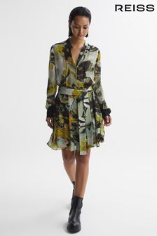 Платье мини с цветочным принтом и поясом Reiss (C18578) | €347