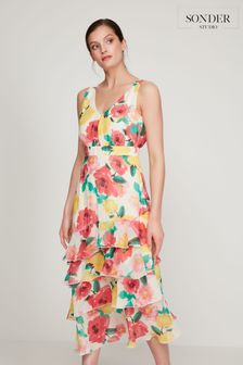 Sonder Studio GLAMOUR Floral Ruffle Midaxi Dress (C18661) | ₪ 414
