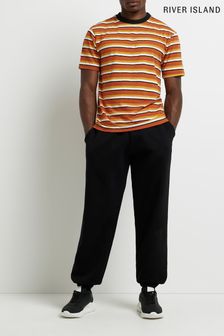 Oranžna črtasta majica s kratkimi rokavi River Island Pup (C18808) | €12