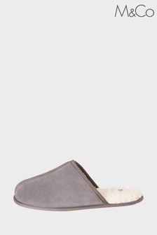 M&Co Grey Suede Slippers (C18842) | 136 QAR