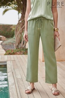 Pure Collection Green 7/8 Elastic Waist Trousers (C18898) | 133 €