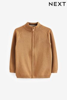 Light Brown Zip Through Knitted Cardigan (3-16yrs) (C19071) | 48 QAR - 65 QAR