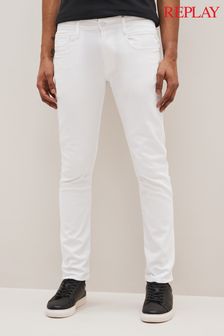 Biały - Ciemnoniebieskie jeansy Replay Anbass o dopasowanym kroju (C19148) | 330 zł