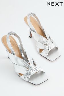 Silver Signature Forever Comfort® Leather Twist Sandals (C19252) | €24
