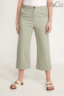 M&Co Green Wide Leg Cropped Chinos (C19293) | €15.50