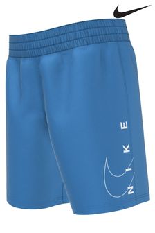 Nike Blue Little Kids 5 Inch Volley Split Logo Swim Shorts (C19342) | DKK225