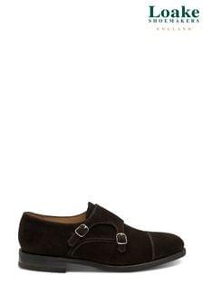 Loake Dark Chocolate Suede Monk Brown Shoes (C20023) | 1,575 zł