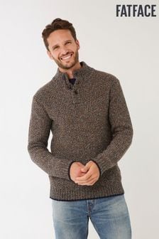 Fatface Hove Melierter Pullover mit kurzem Reißverschluss (C20053) | 50 €