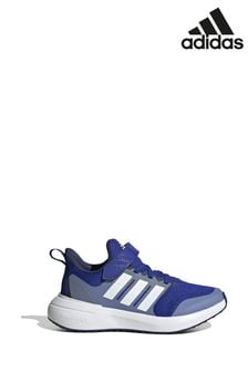 adidas Blue/White Kids Sportswear Fortarun 2.0 Cloudfoam Elastic Lace Top Strap Trainers (C20099) | SGD 74