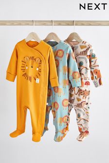 Rust Brown Baby Sleepsuits 3 Pack (0-2yrs) (C20137) | €22 - €24