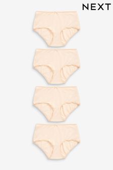 Nude Midi Cotton Rich Knickers 4 Pack (C20408) | €11