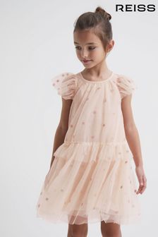 Бледно-розовый - тюль / из тюля платье с вышивкой Reiss Fifi (C20478) | €113