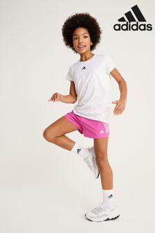 adidas Pink Junior Training AEROREADY 3 Stripes Woven High Rise Shorts (C20479) | $54