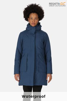 Regatta Womens Blue Yewbank II Longline Waterproof Padded Jacket (C20516) | €59