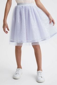Reiss Lilac Charlotta Junior Sequin Midi Skirt (C20546) | AED396