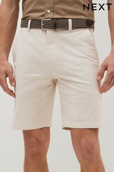 Sand Belted Chino Shorts with Stretch (C20605) | 64 zł