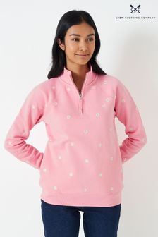 Светло-розовая - Синий повседневный хлопковый свитшот в полоску Crew Clothing Company (C20719) | €38