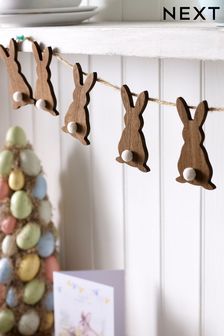 Brown Easter Wooden Bunting (C21015) | €10