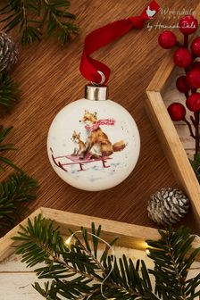 Wrendale White Royal Worcester The Sleigh Ride Bauble (C21016) | €16