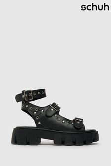 Schuh Taren Black Chunky Hardware Sandals (C21097) | ₪ 233
