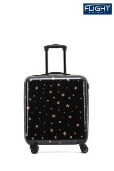 Черный со звездами - Легкий чемодан в клетку на 4 колесиках с принтом Flight Knight (C21123) | €93