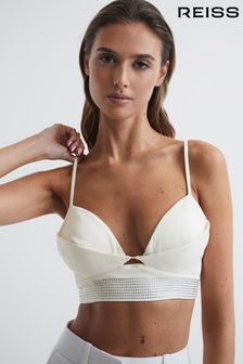 Reiss White Beth Embellished Bra Top (C21146) | ₪ 933