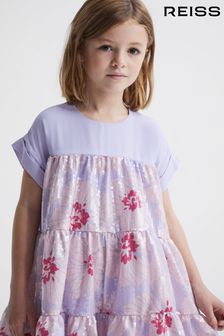 Reiss Lilac Luci Senior Sequin Tiered Dress (C21328) | 643 SAR