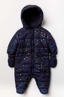 Rock A Bye Baby Boutique Blue Star Print Padded Snowsuit (C21484) | €37