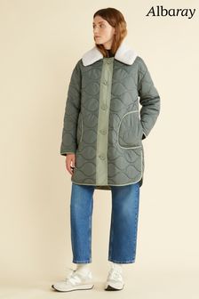 Albaray Green Contrast Quilted Coat (C21522) | €89