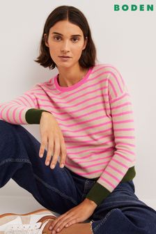 Boden Pink Striped Cashmere Jumper (C21721) | AED777