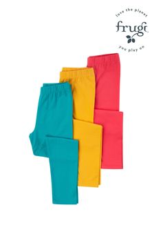Frugi Organic Cotton Leggings 3 Pack - Pink/Blue/Yellow (C21818) | $96 - $107