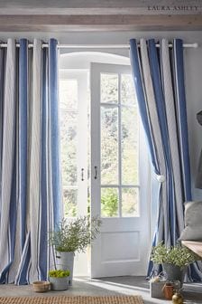Laura Ashley Denim Blue Tiverton Eyelet Curtains (C21934) | 81 € - 155 €