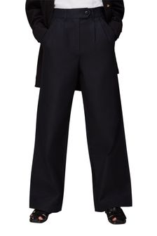 Whistles Turn Up Black Cotton Trousers (C21998) | €66