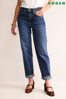 Boden Blue Mid Rise Tapered 100% Cotton Jeans (C22000) | $146