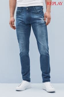 Умеренный синий - темно-синие узкие джинсы Replay Anbass (C22013) | €146
