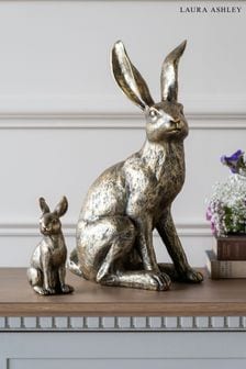 Laura Ashley Gold Antiqued Sitting Hare Sculpture (C22060) | €25 - €75