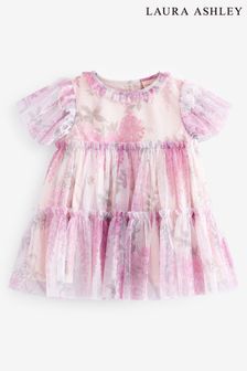 Laura Ashley Pink Printed Mesh Party Dress (C22066) | TRY 808 - TRY 854