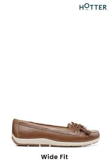 Hotter Cream Sail Wide Fit Moccasin Tassel Boat Shoes (C22161) | €60