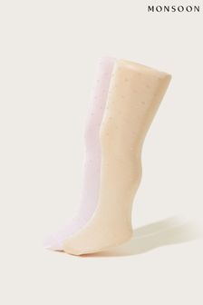 komplet pikčastih hlačnih nogavic za dojenčke Monsoon Bridal (C22250) | €14