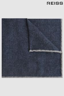 Reiss Indigo Halley Wool-Silk Blend Pocket Square (C22425) | SGD 105