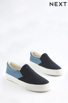 Navy Blue Slip-On Canvas Shoes (C22487) | 72 zł