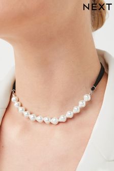 Weiß - Choker mit Perlen (C22490) | 18 €