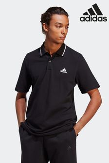 adidas Black Small Sportswear Essentials Piqué Logo Polo Shirt (C22621) | €42