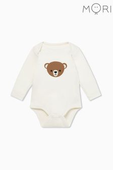 MORI Cream Bear Organic Cotton Long Sleeve Bodysuit (C22842) | 30 €